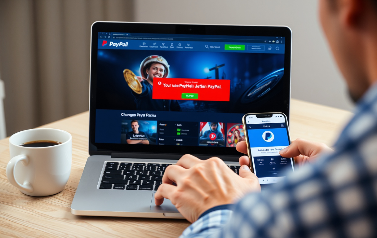 En norsk spiller prøver å bruke PayPal på et casino, men får en feilmelding. Skjermen viser 'blokkert'.