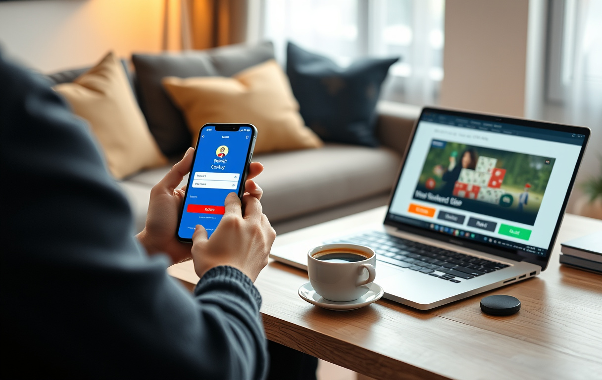 Norsk spiller som logger inn med BankID på mobil for å sette inn penger via Trustly på et nettcasino.